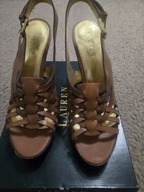 Lauren Ralph Lauren Shaina Polo Tan Heels - Tan